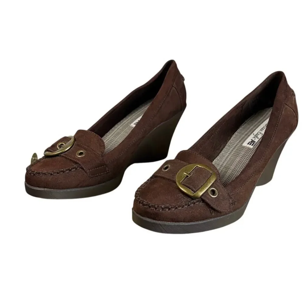 American Eagle Brown Suede Shoes Women's Size 10 Preppy NWT
